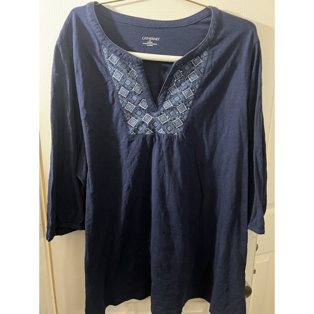 Catherine's Plus Size‎ 2X 22/24 Blue Tunic Top